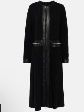 NWT Proenza Schouler Joanna Midi Dress w faux Leather Trim Sz 8 $1290